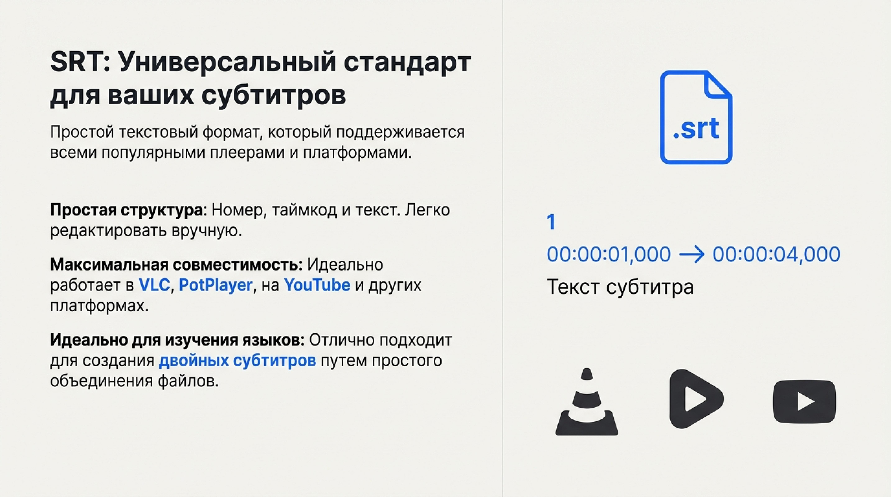 Что такое формат SRT и зачем он нужен